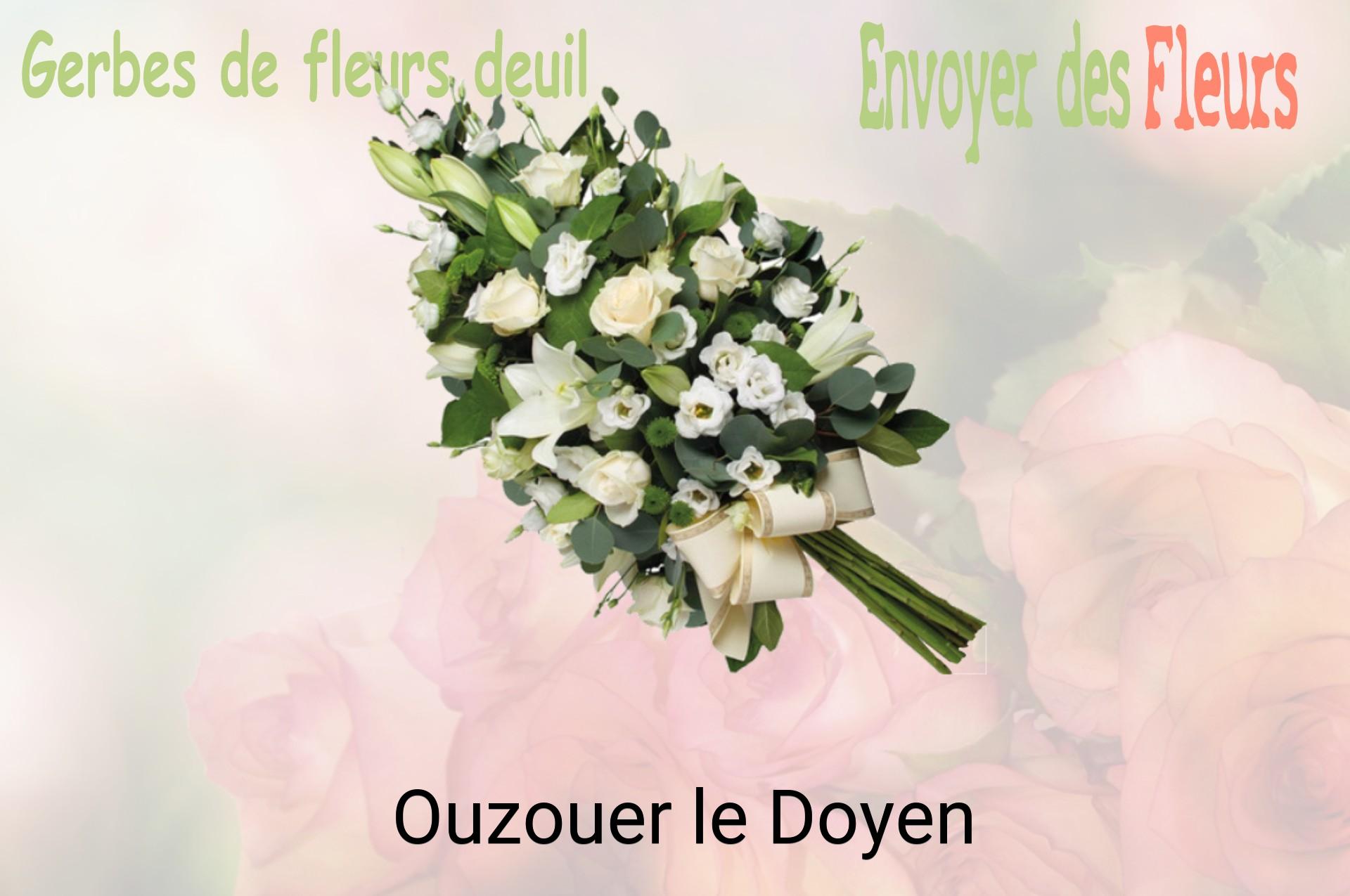 Gerbe de fleurs de deuil livrée à Ouzouer-le-Doyen